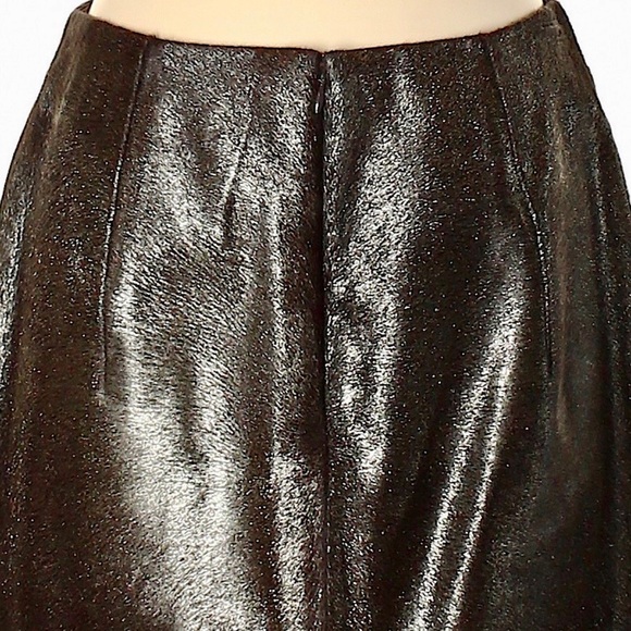 Elie Tahari Mocha Metal Bennet Calf Hair Skirt - 6 - Picture 6 of 14